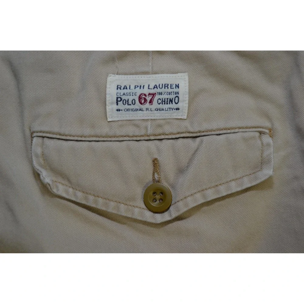 VTG‎ Polo Ralph Lauren Cargo Shorts Mens 31 Khaki Cotton Classic Polo 67 Chino